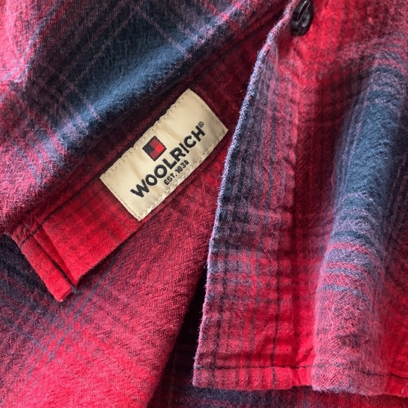 Woolrich Women's Shirt Red & Black Buffalo Plaid Long Sleeve Button Size Large - Picture 6 of 9